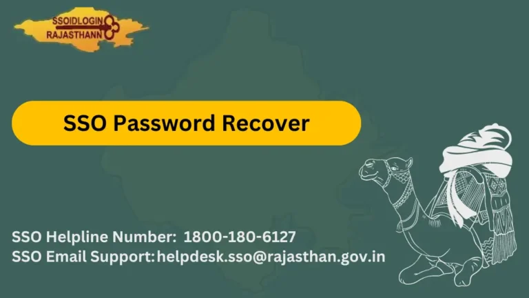 SSO Password Recover 2024 on the SSO Rajasthan Portal